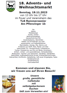 18. Advents- und Weihnachtsmarkt am 19. November 2023