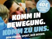 Dein Verein: Sport, nur besser. 150.000 Sportvereinsschecks stehen bereit! 